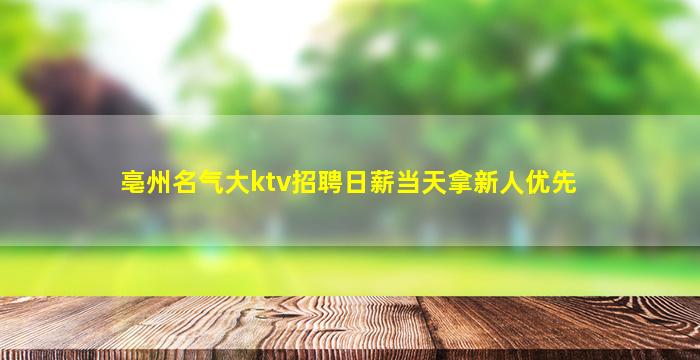 亳州名气大ktv招聘日薪当天拿新人优先